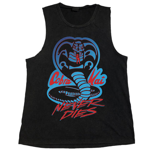 Cobra Kai Never Dies Black Muscle Tee