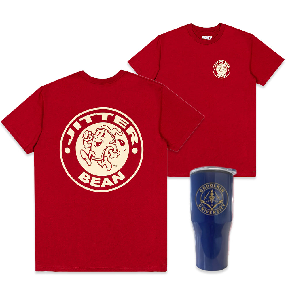 Gen V Godolkin Tumbler + Jitterbean Tee Bundle
