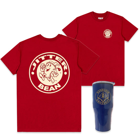 Gen V Godolkin Tumbler + Jitterbean Tee Bundle